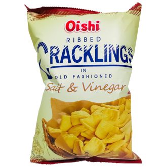   Ribbed Cracklings Salt & Vinegar flavoured snack 90 g - Oishi